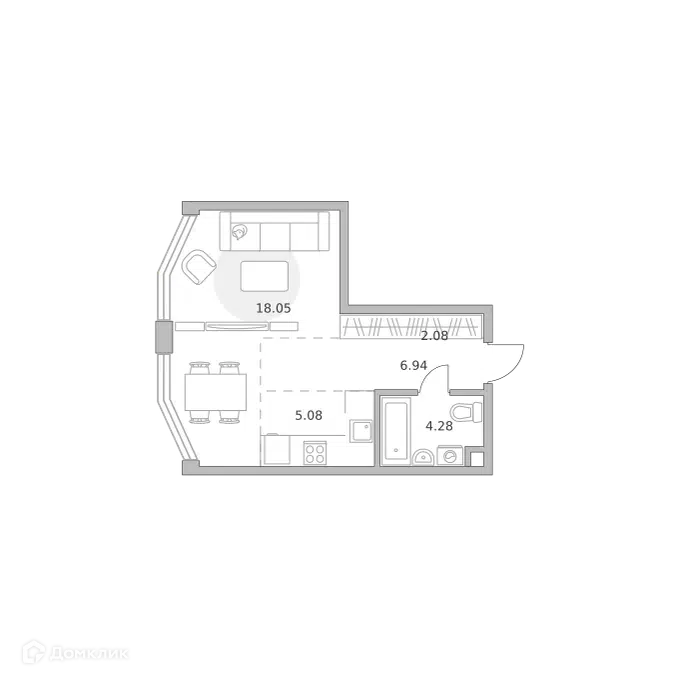1-комнатная квартира 36.43 м² Мнёвники от Гранель
