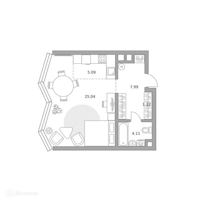 1-комнатная квартира 43.45 м² Мнёвники от Гранель