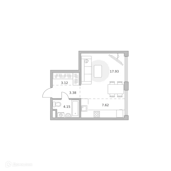1-комнатная квартира 36.2 м² Мнёвники от Гранель