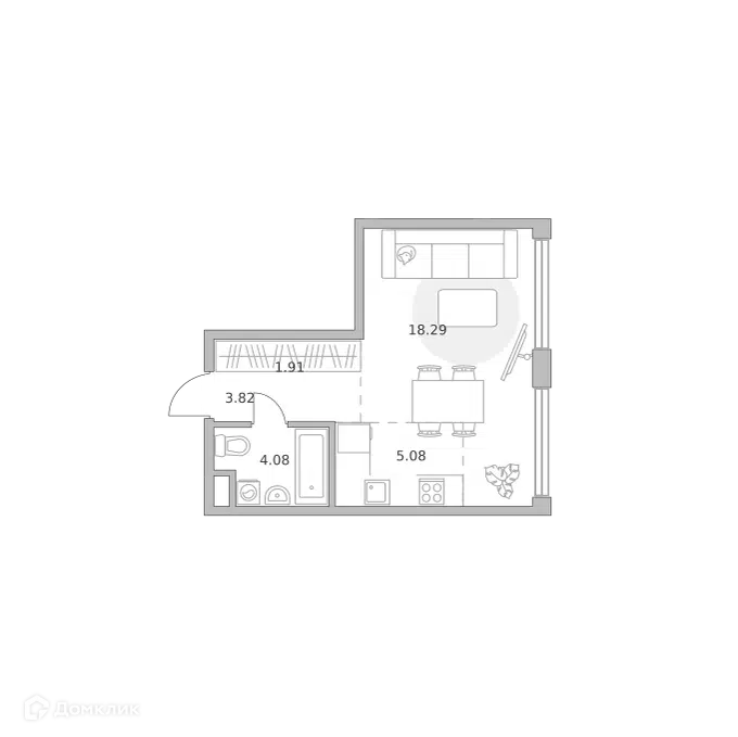 1-комнатная квартира 33.18 м² Мнёвники от Гранель