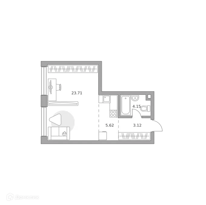 1-комнатная квартира 38.12 м² Мнёвники от Гранель
