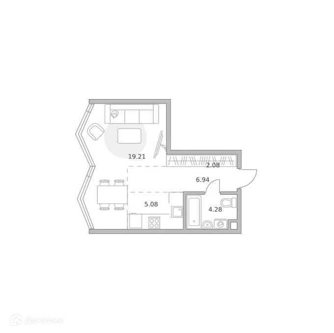 1-комнатная квартира 37.59 м² Мнёвники от Гранель