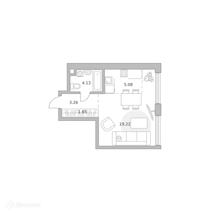 1-комнатная квартира 33.34 м² Мнёвники от Гранель
