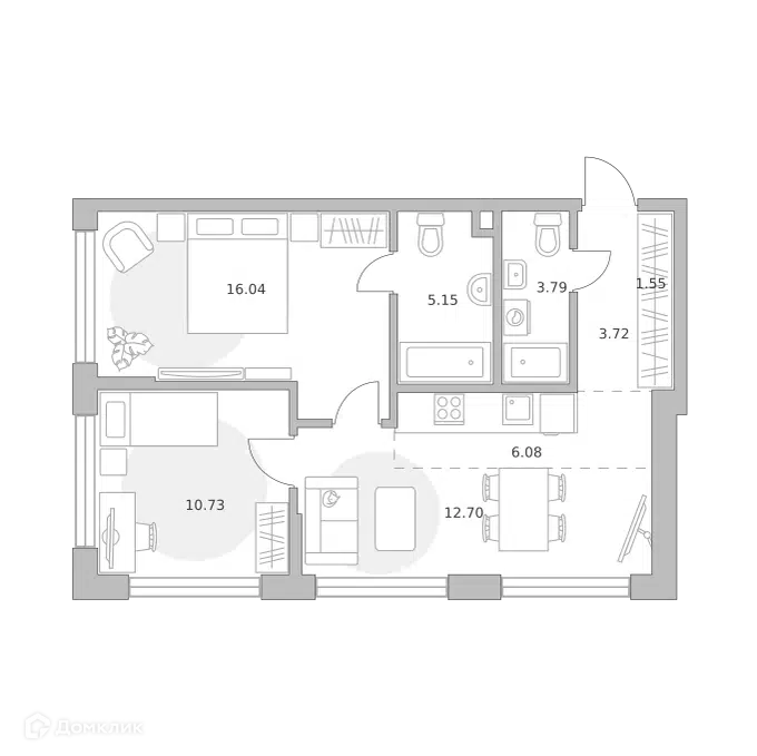 2-комнатная квартира 59.76 м² Мнёвники от Гранель