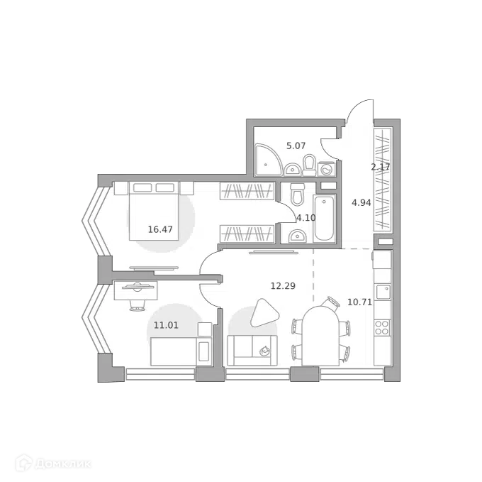 3-комнатная квартира 66.76 м² Мнёвники от Гранель