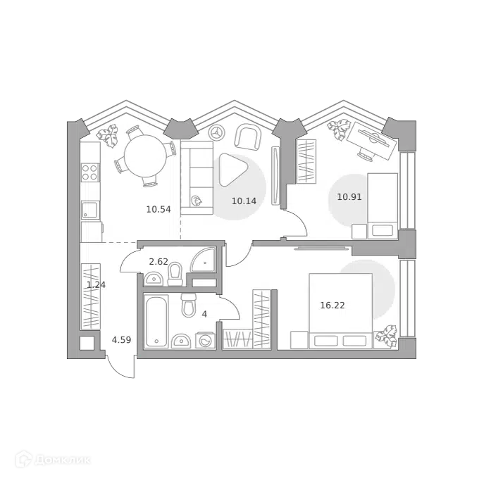 3-комнатная квартира 60.26 м² Мнёвники от Гранель