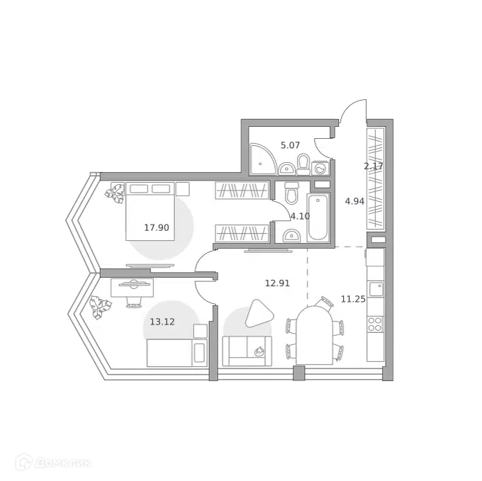 3-комнатная квартира 71.46 м² Мнёвники от Гранель