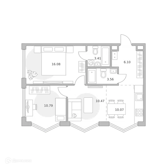 3-комнатная квартира 61.86 м² Мнёвники от Гранель