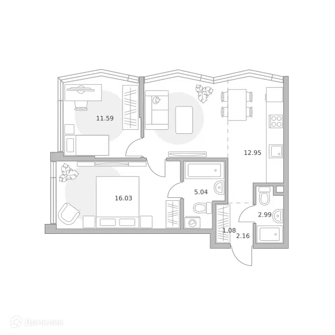 3-комнатная квартира 65.2 м² Мнёвники от Гранель