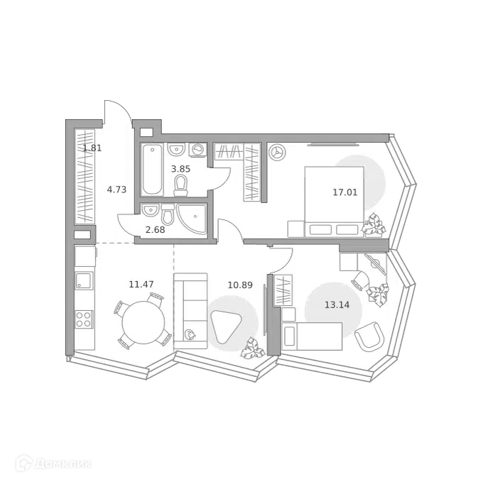 3-комнатная квартира 65.58 м² Мнёвники от Гранель