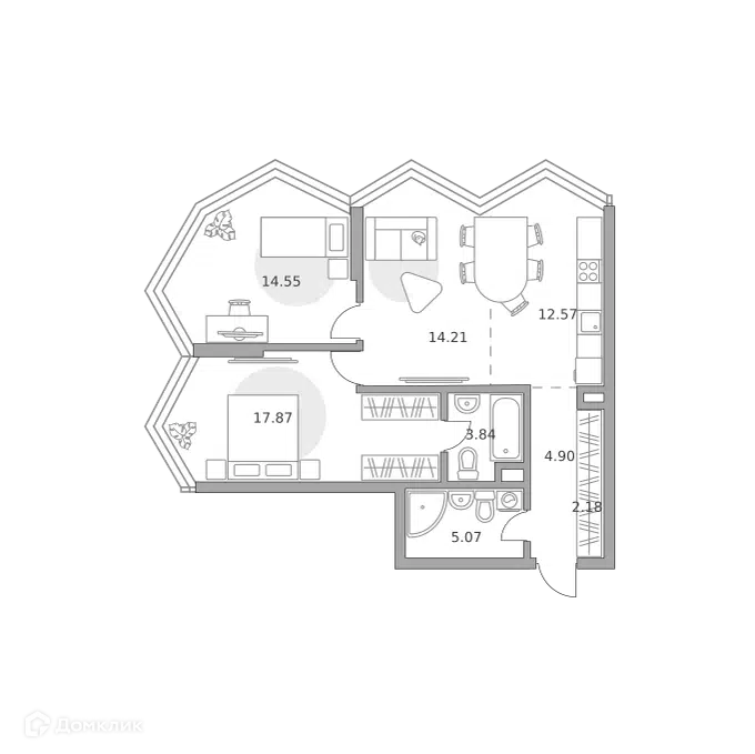 3-комнатная квартира 75.19 м² Мнёвники от Гранель