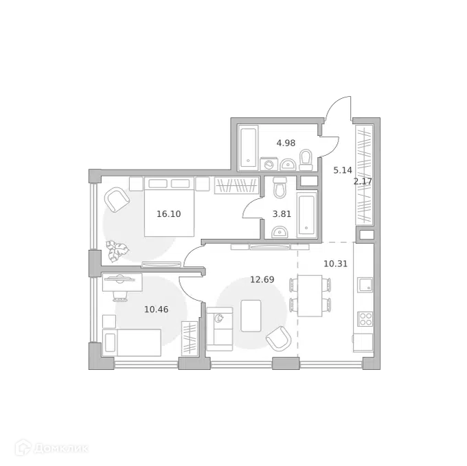 3-комнатная квартира 65.66 м² Мнёвники от Гранель