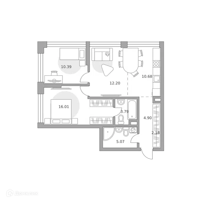 3-комнатная квартира 65.22 м² Мнёвники от Гранель