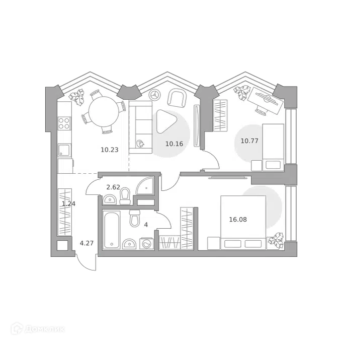 3-комнатная квартира 59.37 м² Мнёвники от Гранель