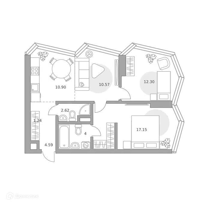 3-комнатная квартира 63.37 м² Мнёвники от Гранель