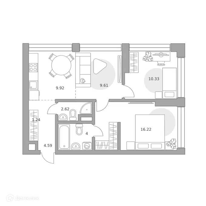 3-комнатная квартира 58.53 м² Мнёвники от Гранель
