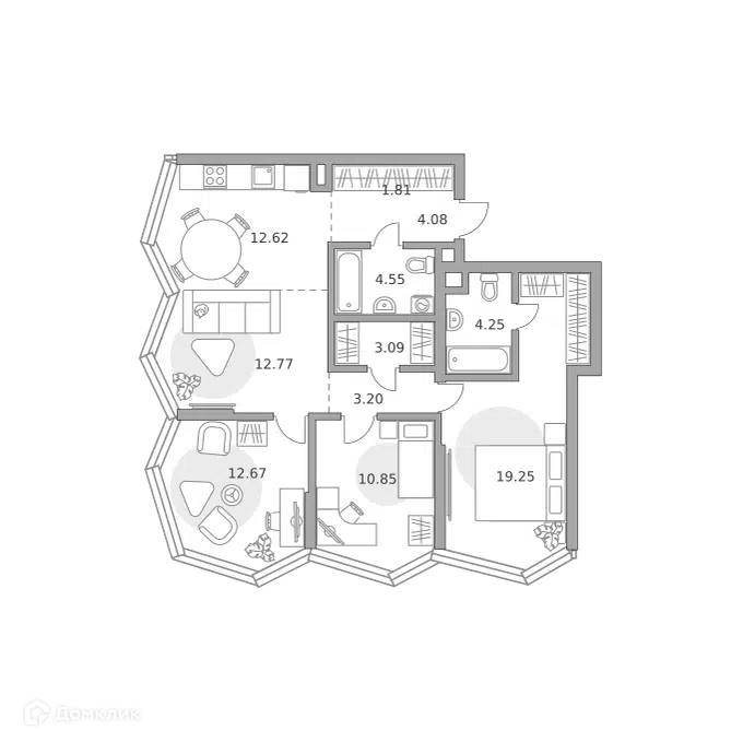 4-комнатная квартира 89.14 м² Мнёвники от Гранель