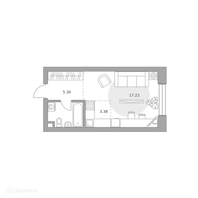 Студия 30.23 м² Павелецкая от Гранель