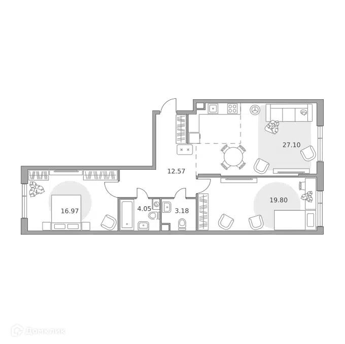 2-комнатная квартира 83.67 м² Павелецкая от Гранель