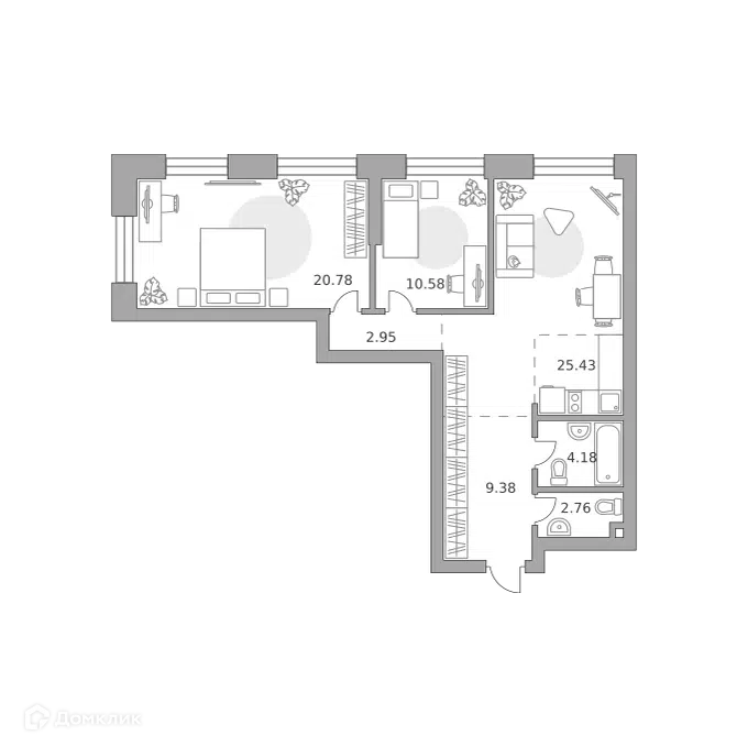 2-комнатная квартира 76.06 м² Павелецкая от Гранель