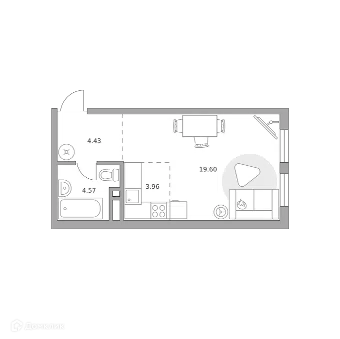 Студия 32.56 м² Гранель Коломенское