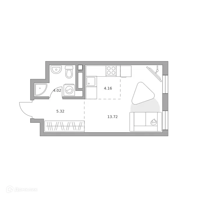 Студия 27.22 м² Гранель Коломенское