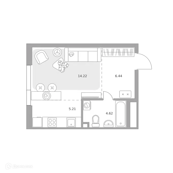 Студия 30.49 м² Нижегородская от Гранель