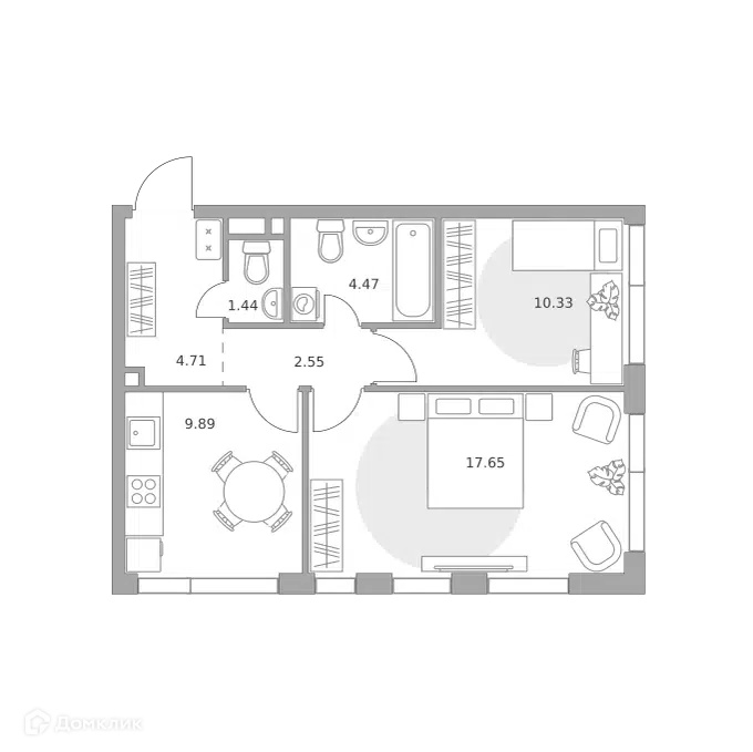 2-комнатная квартира 51.04 м² Нижегородская от Гранель
