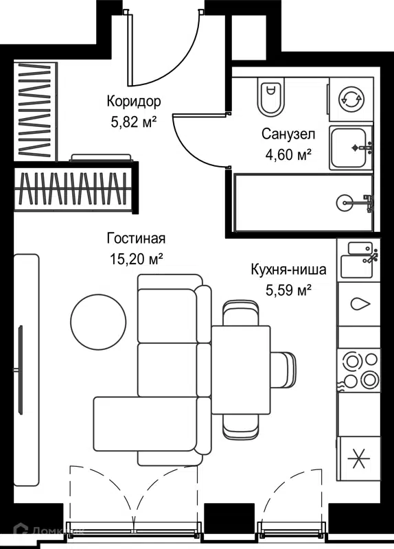 Студия 31.21 м² Селигер Сити