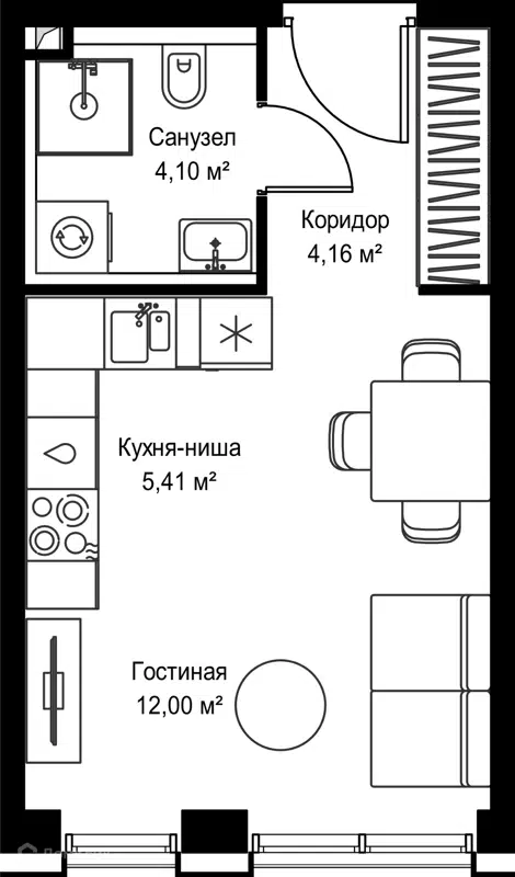Студия 25.67 м² Селигер Сити