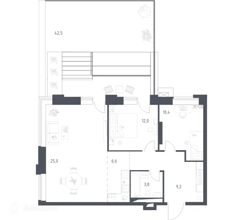 2-комнатная квартира 79.89 м² Верейская 41