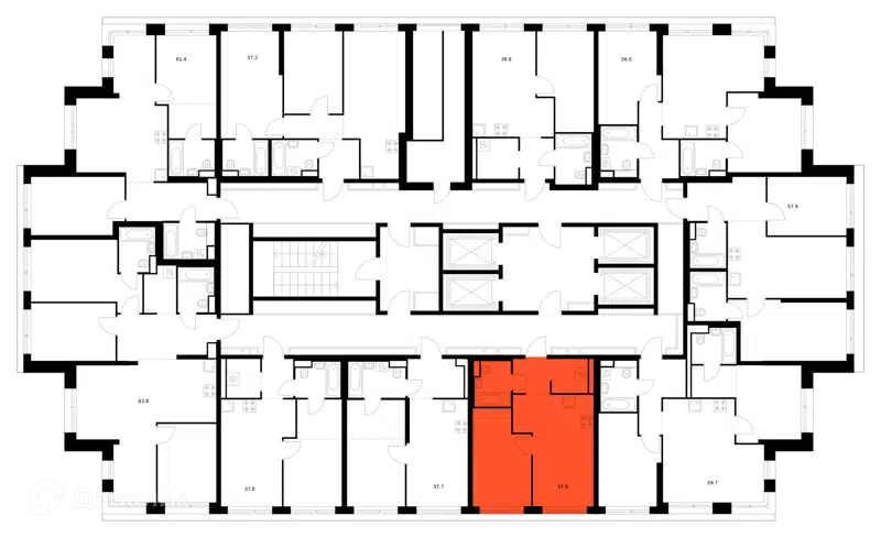 1-комнатная квартира 37.9 м² Строгино 360