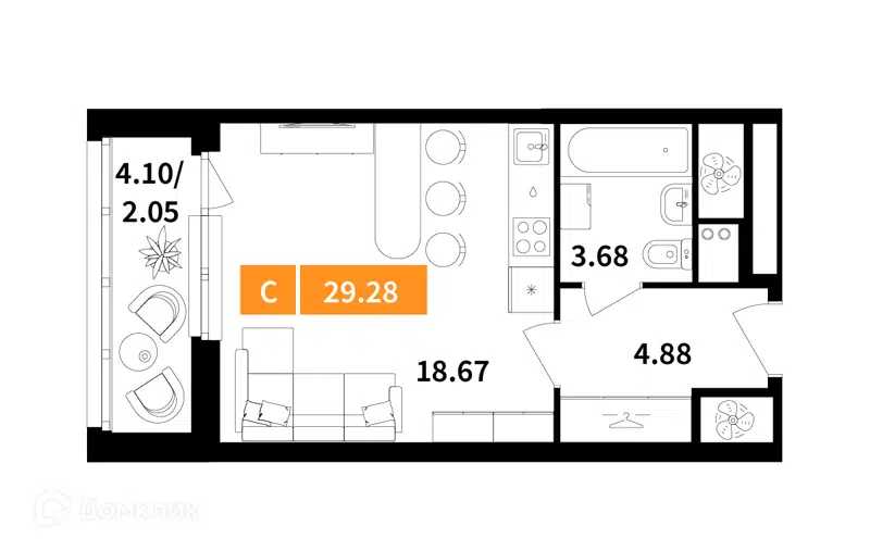 Студия 29.28 м² Планерный квартал