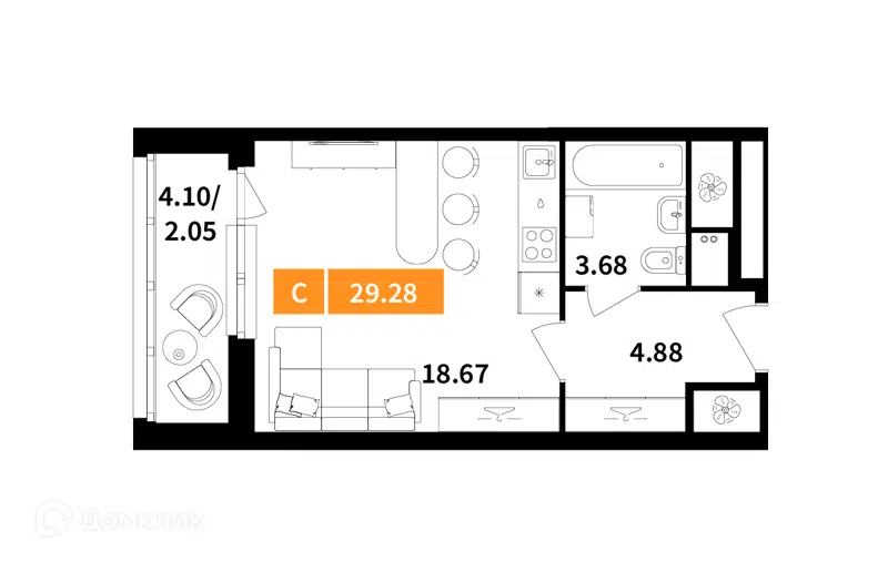 Студия 29.28 м² Планерный квартал