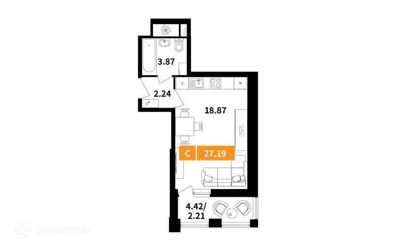 Студия 27.19 м² Планерный квартал