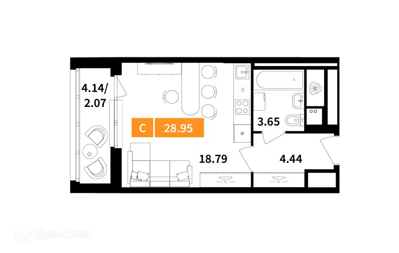 Студия 28.95 м² Планерный квартал