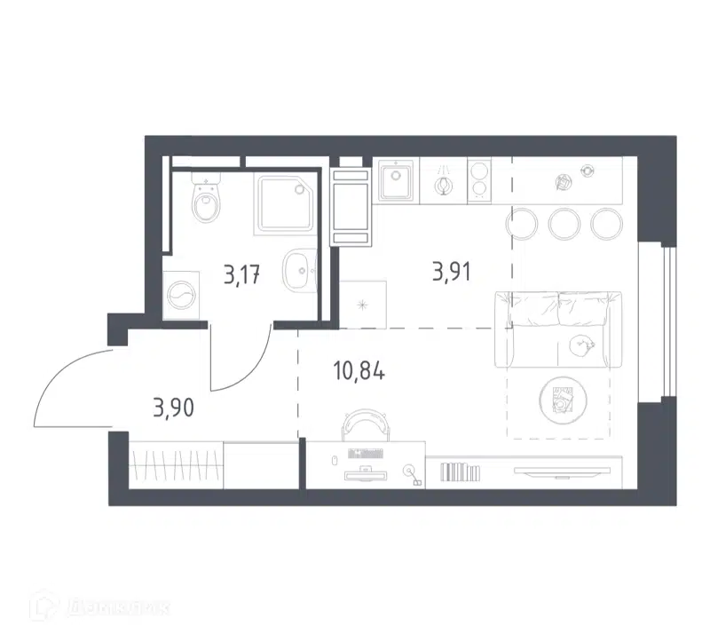 Студия 21.82 м² Большое Путилково