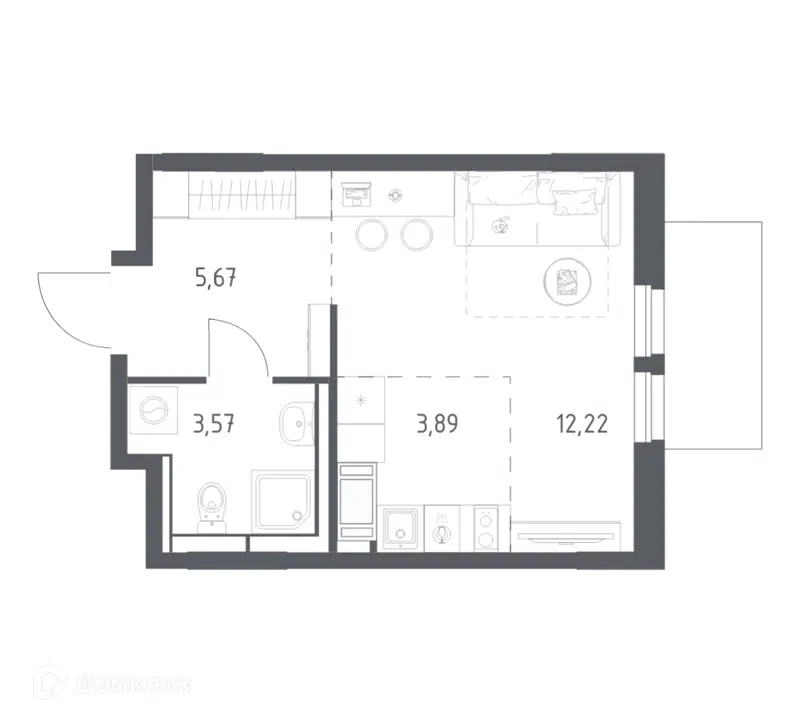 Студия 25.35 м² Большое Путилково