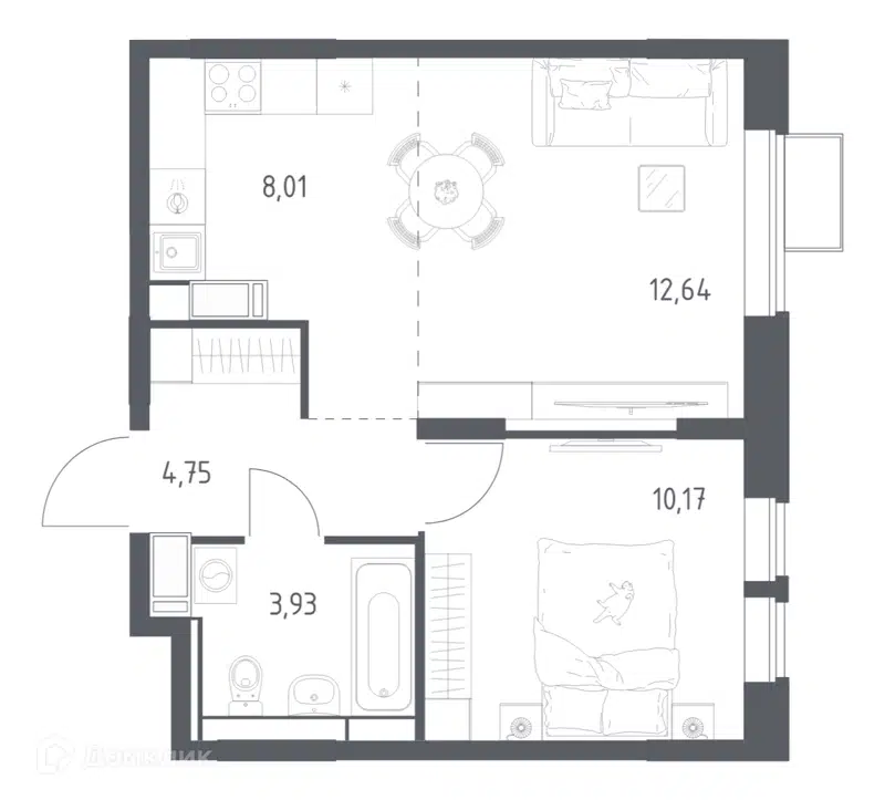 1-комнатная квартира 39.5 м² Большое Путилково