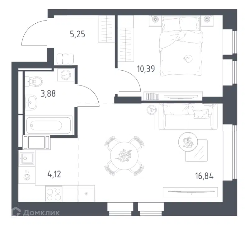 1-комнатная квартира 40.48 м² Большое Путилково