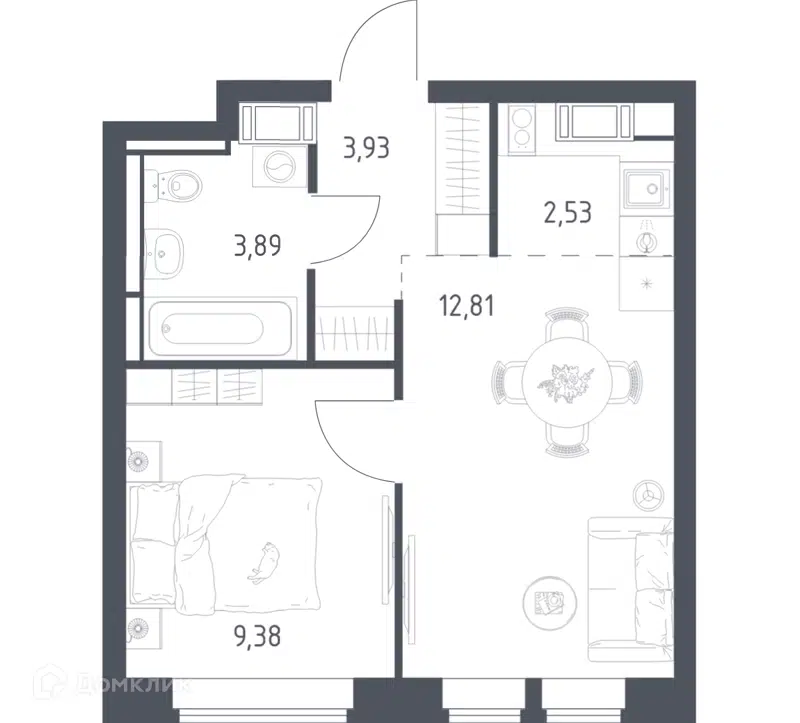 1-комнатная квартира 32.54 м² Большое Путилково