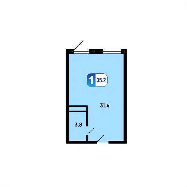 Студия 35.2 м² Истомкино Парк 2