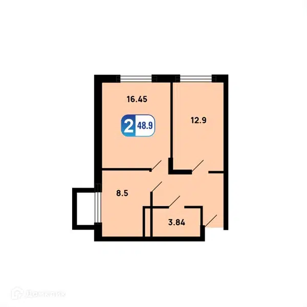 2-комнатная квартира 48.9 м² Истомкино Парк 2