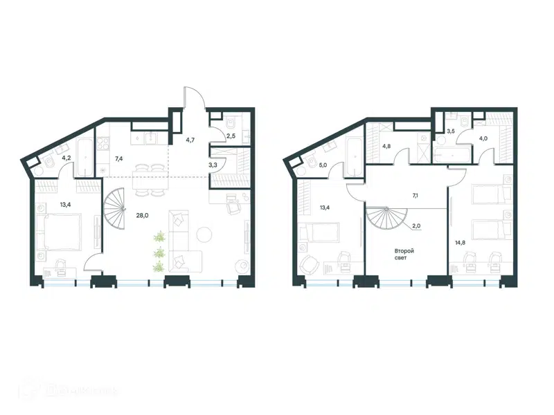 3-комнатная квартира 118.1 м² Левел Академическая