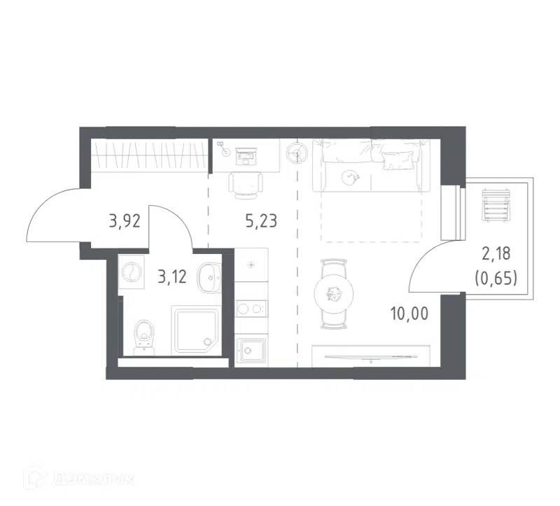 1-комнатная квартира 22.92 м² Большое Юрлово