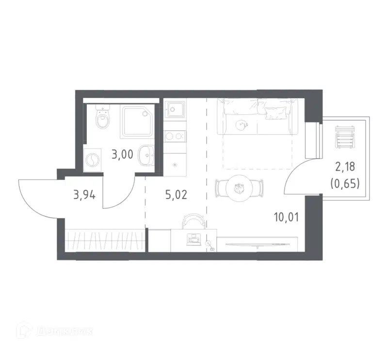 1-комнатная квартира 22.62 м² Большое Юрлово
