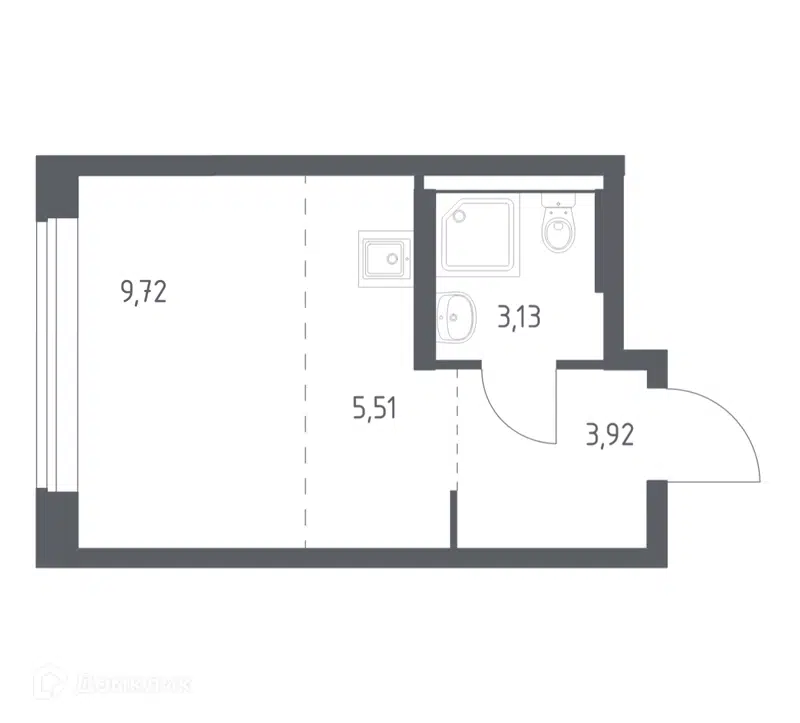1-комнатная квартира 22.27 м² Большое Юрлово