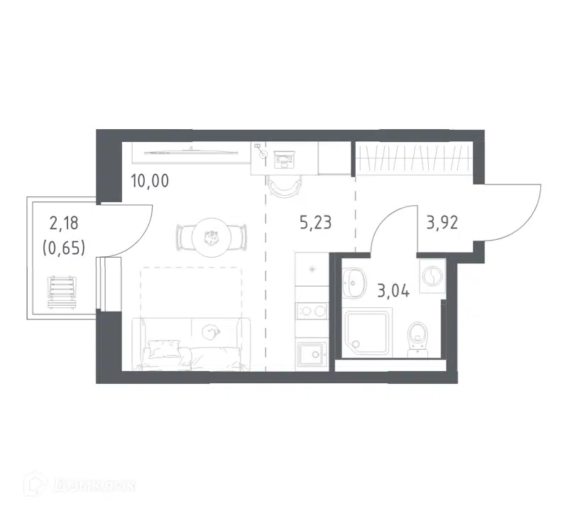 1-комнатная квартира 22.84 м² Большое Юрлово