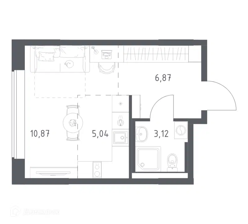 1-комнатная квартира 25.9 м² Большое Юрлово