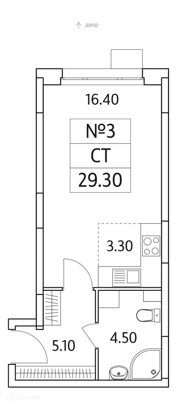 Студия 29 м² Облака 2.0